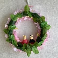 お雛様　ハンドメイド　フラワーリースの画像