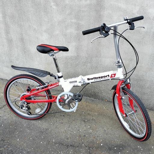 Switzsport 折りたたみ自転車 ホワイト/レッド スウィツスポート
