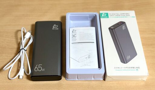 SLUBモバイルバッテリー 大容量 30000mAh Type-C 65W PD ノートPC