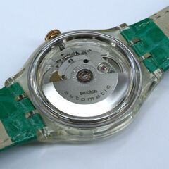 美品 動作品 SWATCH SAK111 RAMMARO 自動巻腕時計 23石 樹脂製 オープンハート 裏スケ グリーン 1994年 札幌市 清田区 平岡 Ｔの画像
