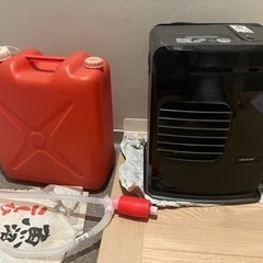 石油ストーブ(トヨトミ)と灯油タンク、ポンプセット
