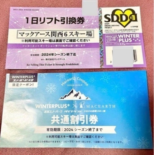 破格　マックアース　スノボリフト券
