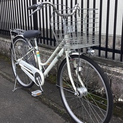 整備済・美品車＞シティサイクル・26インチ自転車・ホワイト LEDオート