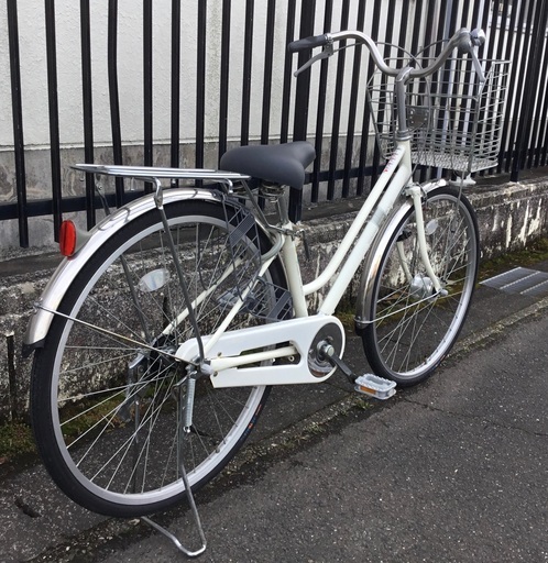 整備済・美品車＞シティサイクル・26インチ自転車・ホワイト LEDオート