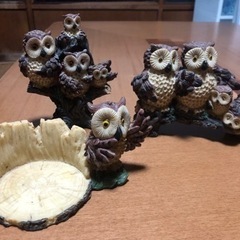 フクロウ 置物 3点セット①