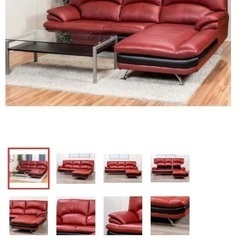 左カウチソファ 本革 YCS150003RD