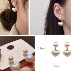 ハートパールピアス（新品）の画像