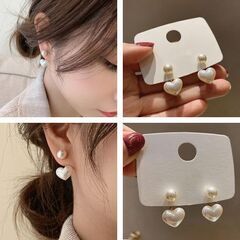 ハートパールピアス（新品）の画像