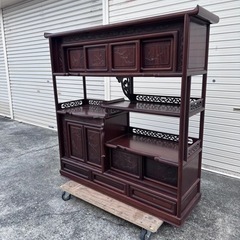 唐木 茶箪笥 飾り棚 茶棚 レトロ アンティーク アンティーク家具 唐木・黒檀材!上品なアンティーク飾り棚(茶棚