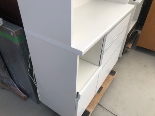 松田家具 キッチンボード 食器棚 白 120cm×50cm×高さ200cm