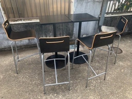 BARバーカウンター　クラブ　ガレージ　テーブルチェアセット　ハイテーブル