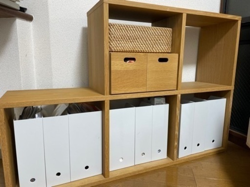 無印良品 スタッキングシェルフ 3段+2段 画像中の付属品付き