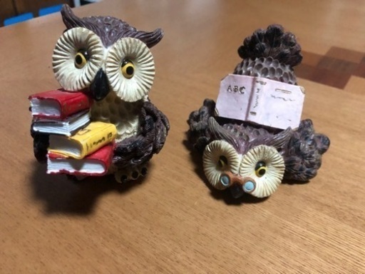 フクロウ 置物 2個セット⑳