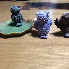 フクロウ 置物 ㉑ 3点セットの画像