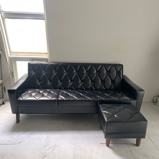 カリモク60 ロビーチェア　3シーター　オットマン付