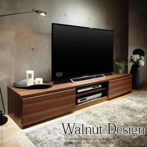 テレビボード リビングボード ローボード 背面収納テレビ台 〔ステラ〕 幅180cm テレビラック リビング収納 tv台 tvボード tvラック ウォールナット ホワイト キャスター付き