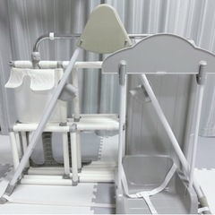 ★お値下げしました★ヤトミ おりたたみわんぱくスライダージム ブランコ付きDX ブランコ 鉄棒 ジャングルジム すべり台 滑り台 室内 折りたたみの画像