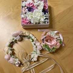 取引中_ウィッグ＆花冠＆花リストレット＆ラプンツェル風髪飾りの画像