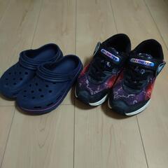 子供靴　スニーカー22cm　サンダル20cm　2足　まとめて