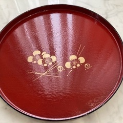 保管品　朱塗　お盆
