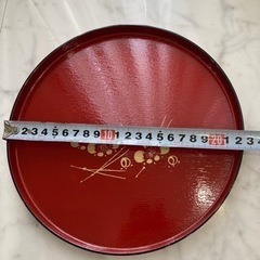 保管品　朱塗　お盆の画像