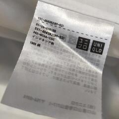 綿シャツ　白　メンズ　ユニクロの画像