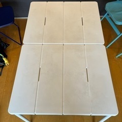 ダイニングテーブル 屋外 屋内の画像