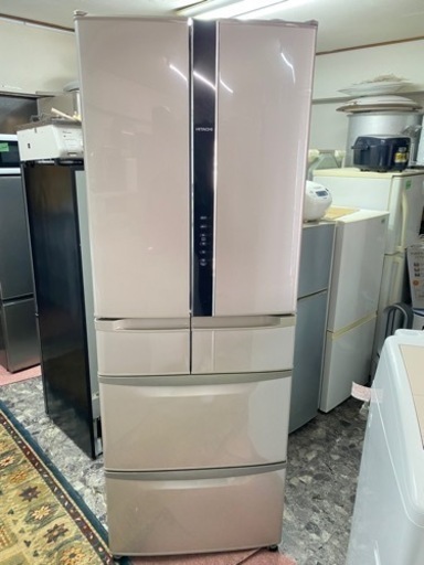 北九州市内配送無料　保証付き　日立 HITACHI R-F440D T [真空チルドFS冷蔵庫 （441L・フレンチドア） 6ドア ソフトブラウン]