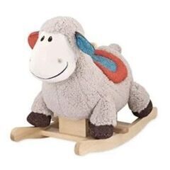 B. toys ゆらゆらロッキングシープ 羊さんの乗り物おもちゃ 乗用玩具 1歳半～ 揺り木馬 Loopsy Wooden Rocking Sheepの画像
