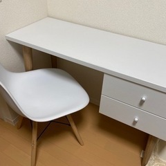 [受け渡し予定者決定] ニトリ北欧調スリムデスク+椅子　セット