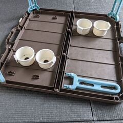 ピクニックテーブル＆カップ＆リラックマおしぼりセット✕2の画像