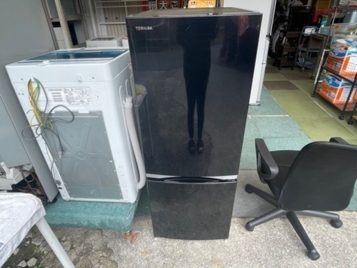 【リサイクルサービス八光】2017年製　東芝　GR-M15BS-K 　冷蔵庫　 [右開きタイプ /2ドア /153L]