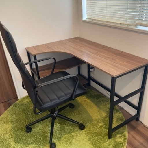 モダンコーナーワークデスク　チェアセット