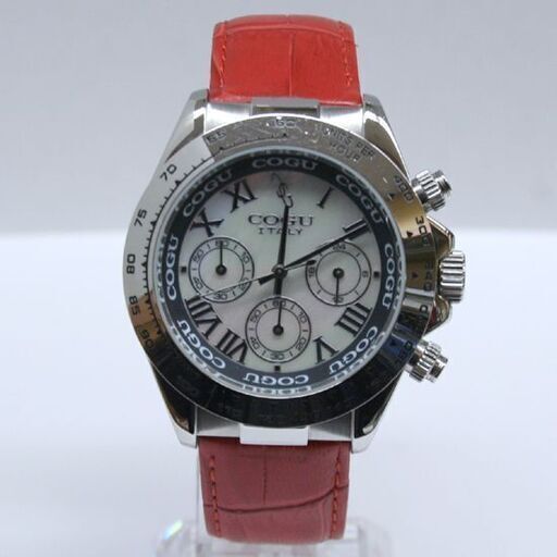 動作品 COGU ITALY クオーツ式腕時計 クロノグラフ シェル文字盤