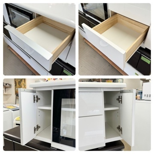 【美品‼️】ニトリ 125cm幅ローボード テレビ台 収納家具 鏡面仕上げホワイト♪