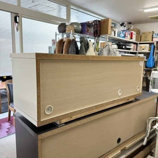 【美品‼️】ニトリ 125cm幅ローボード テレビ台 収納家具 鏡面仕上げホワイト♪