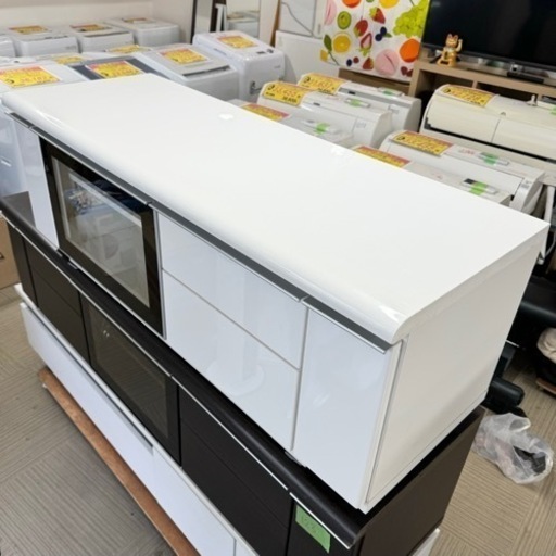 【美品‼️】ニトリ 125cm幅ローボード テレビ台 収納家具 鏡面仕上げホワイト♪