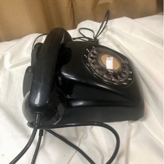 昭和レトロ　黒電話　ダイヤル式　カバー付きの画像