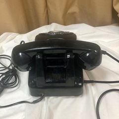 昭和レトロ　黒電話　ダイヤル式　カバー付きの画像
