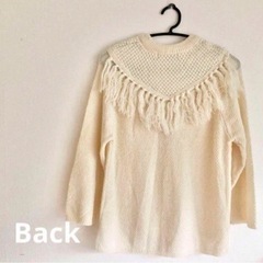 ニット　タッセル　冬服　ダブルクローゼット　w closet 　レディース　ホワイト　の画像