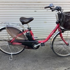 322 パナソニック最新機種電動アシスト自転車vivi26インチレッドボディー