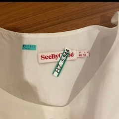 See by Chloe シーバイクロエ　ギャザー　チュニック　コットン　白の画像