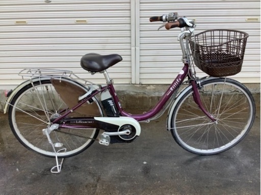 332  ブリヂストン電動アシスト自転車アシスタ26インチ　パープルアルミボディー