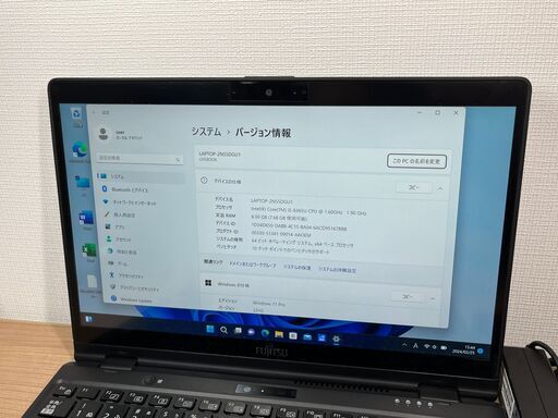 LTE搭載・タッチパネル〉1263 軽量 富士通 LIFEBOOK U939X/A i5-8365U ８GB / SSD 256GB 