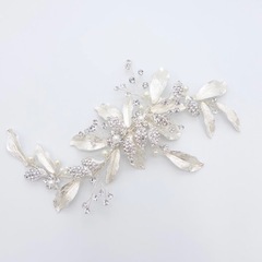 ブライダル ヘッドドレス ヘアピン ヘアアクセサリー シルバーの画像