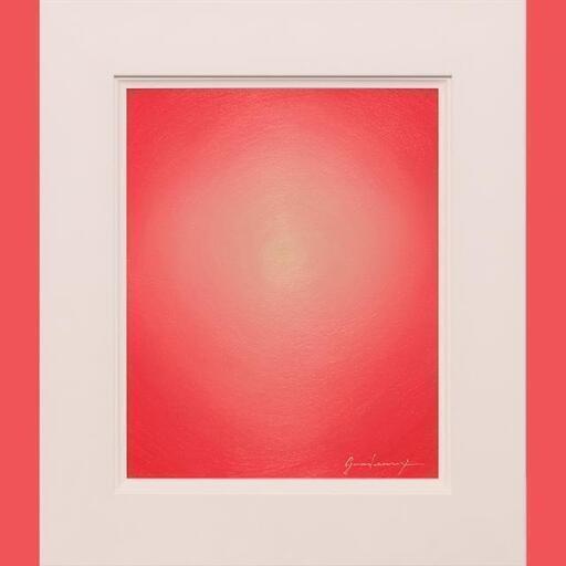 【作者直接出品】春色◎日本の色彩『桜色のエチュード』●がんどうあつし絵画F3号ホワイト額付ピンク