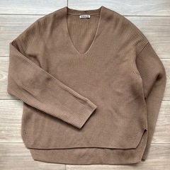 オーラリー Ｖネック ニット ブラウン size1