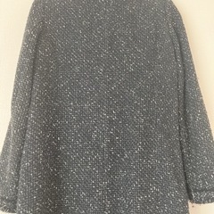 美品レディース黒ツイードコートLの画像