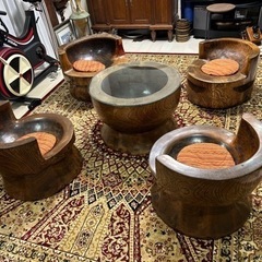 希少　アンティーク オブジェ 古民家　カフェ　臼　応接セット　テ...
