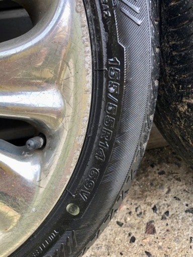 【完売/終了】★タイヤ付きメッキ・ホイール　155/55R14